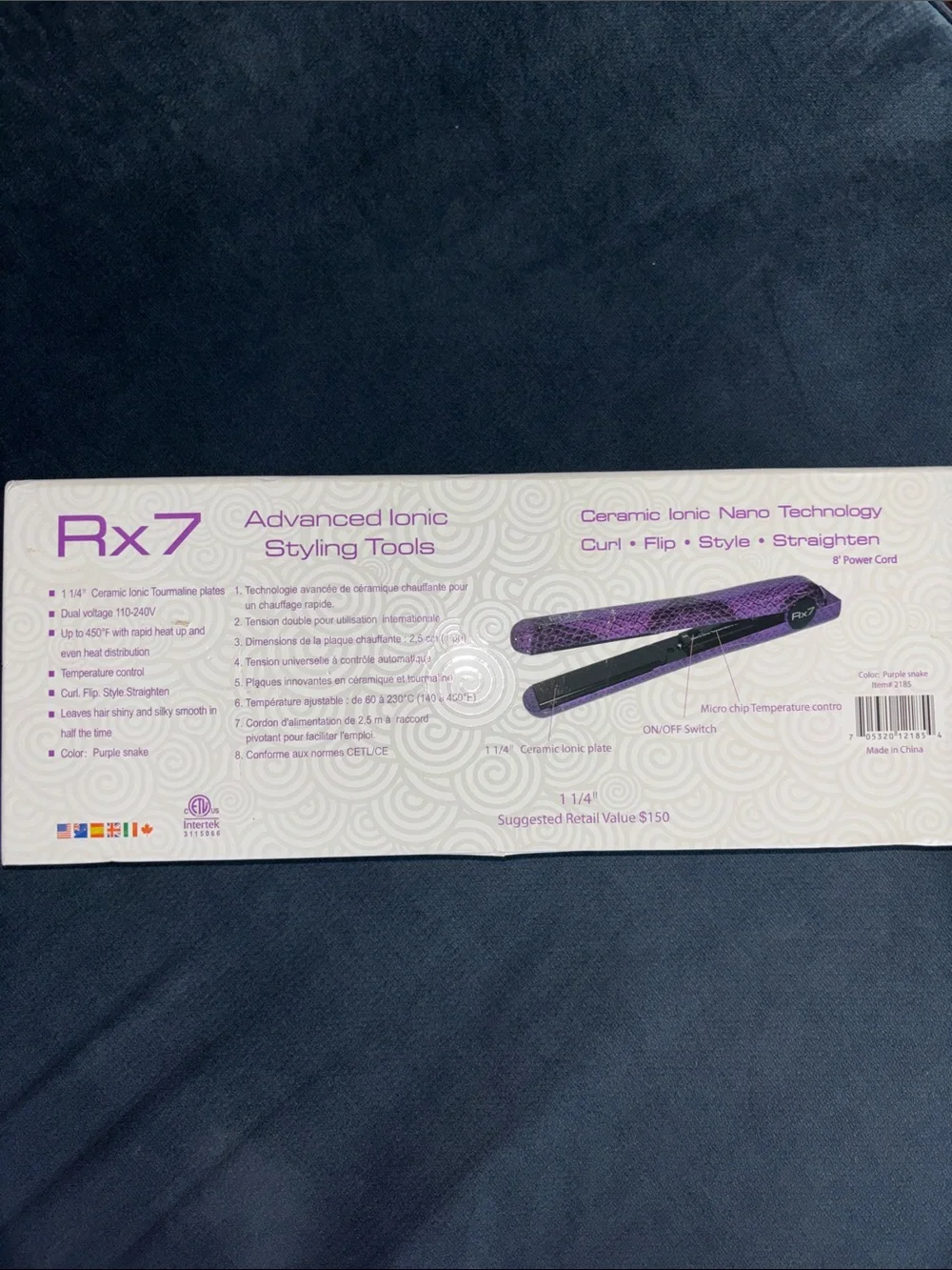 RX7 Ceramic Ionic Flat Curl Straight Iron
